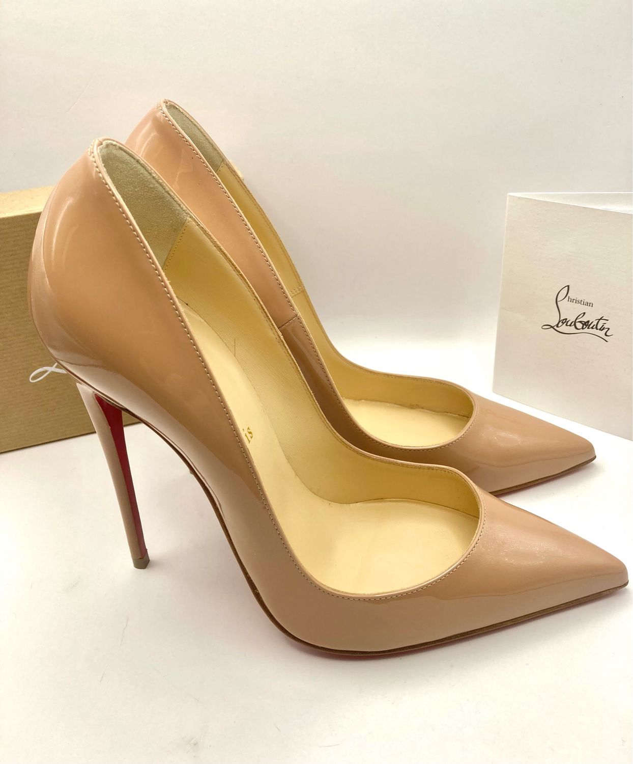 Christian Louboutin So Kate 120 Nude Patent Calf UK 5.5 (38.5)