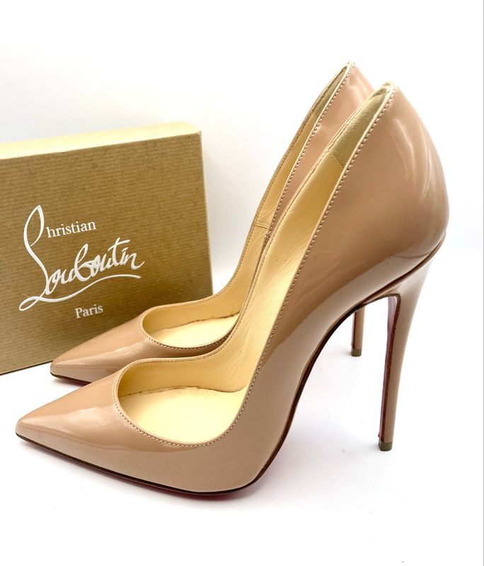 Christian Louboutin So Kate 120 Nude Patent Calf UK 2 (34/5)