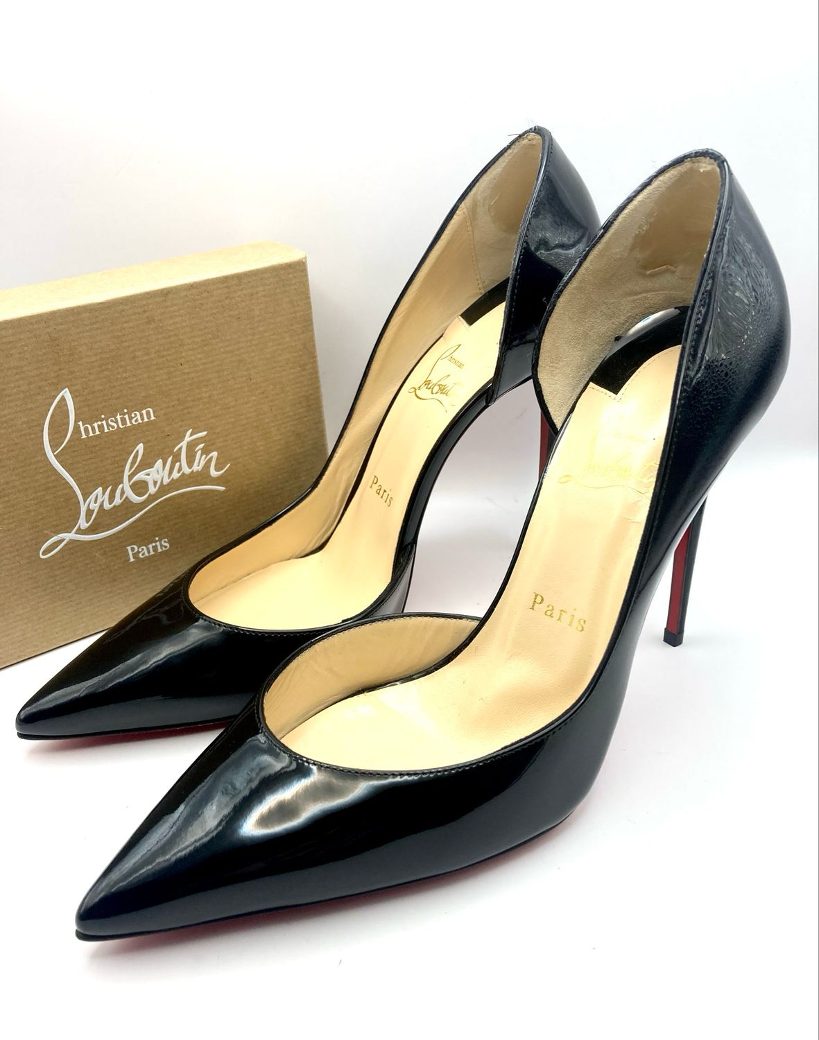 Christian Louboutin Iriza 100 Black Patent Calf UK 6.5 (EU 39.5)