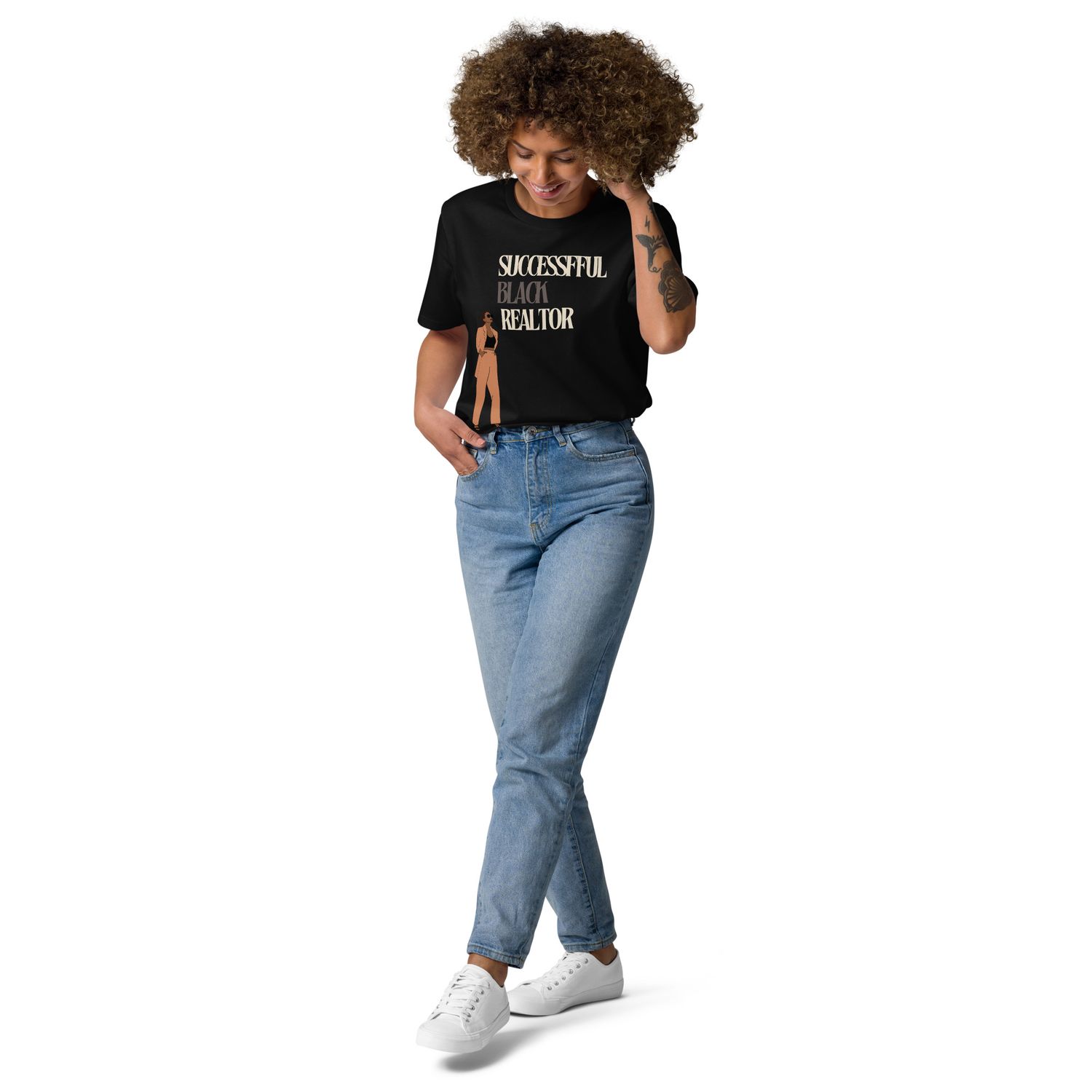 Successful Black Woman Realtor - Organic Cotton Real Estate T-Shirt