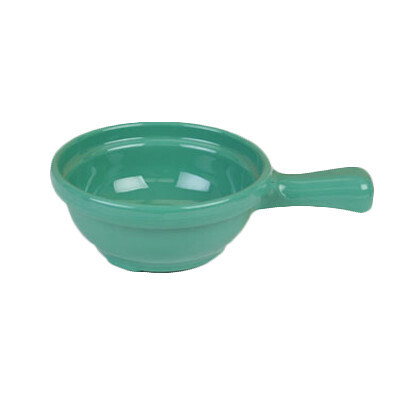 Thunder CR305GR Soup Bowl, 10 oz., 6-3/4&quot; x 4-1/4&quot; x 2&quot; deep, with handle, break-resistant, dishwasher safe, melamine, green,