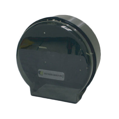 Thunder PLRPD392  Jumbo Single Tissue Dispenser, 12&quot; x 5-1/4&quot; x 11-3/4&quot;, full-swing replaceable cover, key-lock, holds up to 9&quot; dia. roll, plastic, transparent
