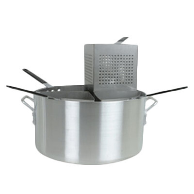 Thunder ALSKPC005 Pasta Cooker, 5 piece, 20 quart boiler with 4 sectioned stainless steel perforated baskets with handles, aluminum
