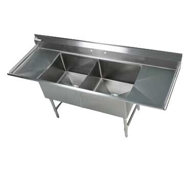 Klinger&#39;s Trading EIT22D18 Elite Sink, Two Compartments, 84&quot;W x 29-1/2&quot;D x 41&quot;H
