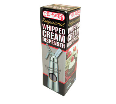 Chef Master 90063 Whipped Cream Dispenser, Manual, 2 Pint, Stainless Steel