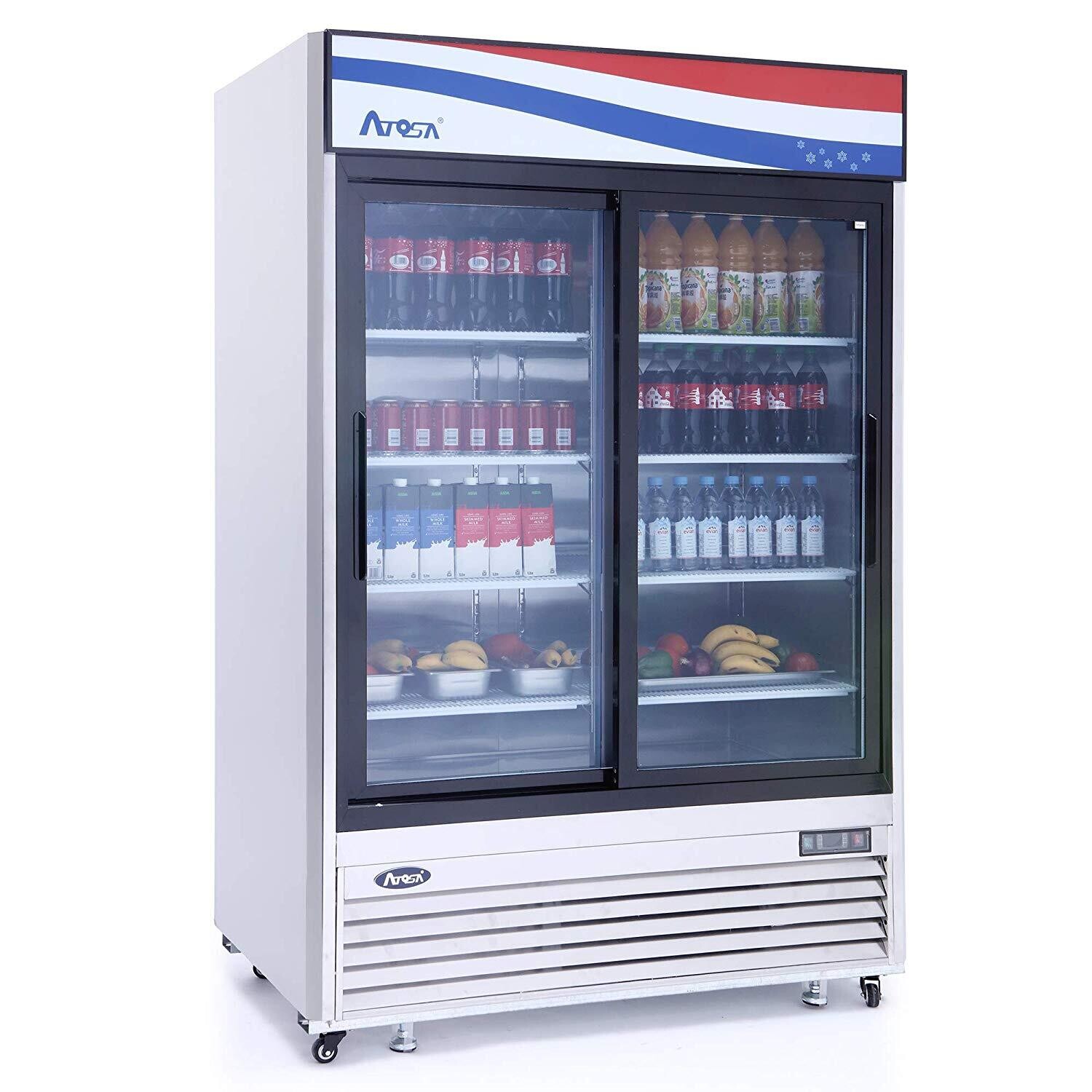 Atosa MCF8709  Merchandiser Two Section Bottom Mount Self-Contained Refrigeration