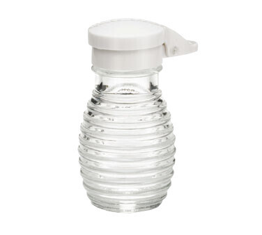 TableCraft BH2MPW Glass Beehive Shaker With White Moisture Proof ABS Top, 2 oz.