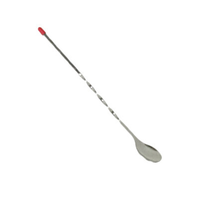 Thunder Group SLKBS011 Bar Spoon, 11&quot; long, red knob, twisted shank, stainless steel