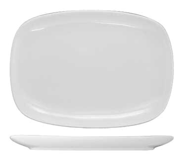 International Tableware QP-14 Platter, 14" x 9-1/2", rectangular, fully vitrified, microwave &amp; dishwasher safe, lead free, porcelain, European White- 1 Dozen