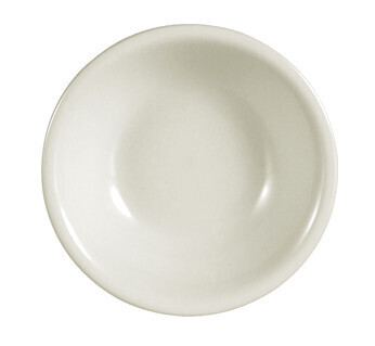 C.A.C REC-11 Fruit Dish, 5 oz., 4-3/4&quot; dia. x 1&quot;H, round, rolled edge, dishwasher, oven and microwave safe, stoneware (ceramic), American White- 3 Dozen