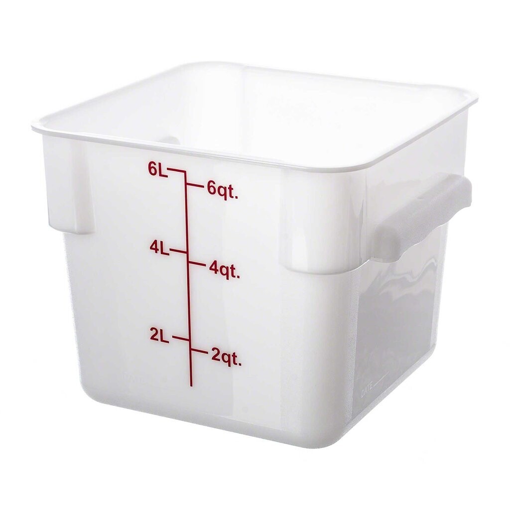 Thunder PLSFT006PP  Food Storage Container, 6 quart, square, scratch &amp; break resistant, -40° to 210° F temperature range, polypropylene, white,