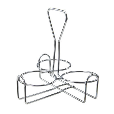 Winco WH-4 Condiment Jar Holder, Chrome Plated Wire, 3 Ring