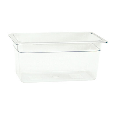 Thunder PLPA8136  Food Pan, 1/3 size, 6&quot; deep, shatter and scratch resistant, dishwasher safe, polycarbonate, clear