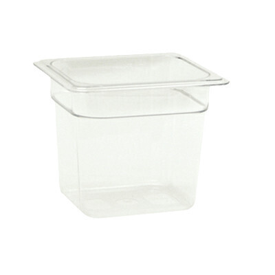 Thunder Group PLPA8166  Food Pan, 1/6 size, 6" deep, shatter and scratch resistant, dishwasher safe, polycarbonate, clear