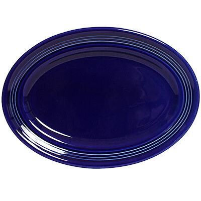 Tuxton Cobalt Oval China Platter 11 1/2" x 8 3/8" - 12/Case