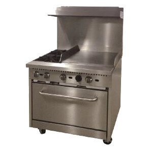 Comstock-Castle F330-24 Range 36&quot; w/ 2 Open Burners, 24&quot; Griddle, Gas