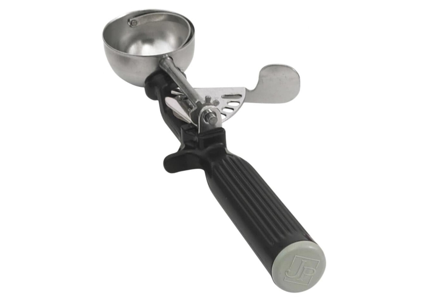 Vollrath 47146 Disher, round bowl, size 30 (1 oz. capacity), 1-3/4&quot; bowl dia., 18-8 stainless with one-piece color coded black plastic handle with all-natural antimicrobial