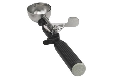 Vollrath 47146 Disher, round bowl, size 30 (1 oz. capacity), 1-3/4&quot; bowl dia., 18-8 stainless with one-piece color coded black plastic handle with all-natural antimicrobial