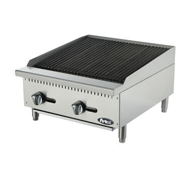 Atosa ATRC-24 NG Heavy Duty Radiant Charbroiler, Countertop, 2 Burners, 24&quot;