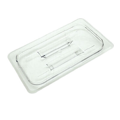 Thunder PLPA7160C  Food Pan Cover, 1/6 size, solid, built-in handle, shatter and scratch resistant, dishwasher safe, polycarbonate, clear,