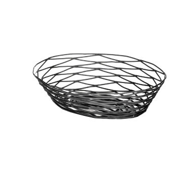 TableCraft BK17409 Artisan Collection™ Basket, 9-1/4&quot; x 6-1/4&quot; x 2-1/4&quot;, oval, hand wash only, black powder coated metal