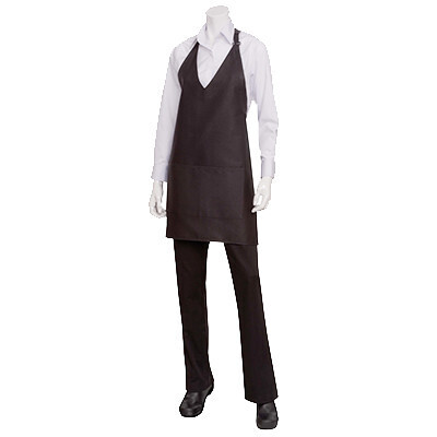 Chef Works F23-BLK-0 Tuxedo Apron, V-neck, Black