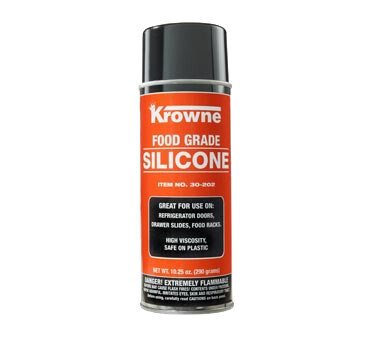 Krowne  30202  Food Grade Silicone, for use on refrigerator doors, drawer slides, &amp; food racks, safe on plastic, provides excellent lubrication &amp; protection against corrosion.
