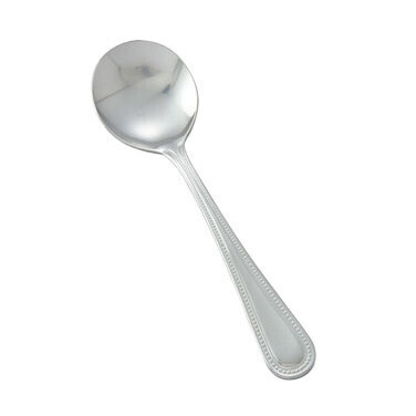 Winco 0005-04 Dots Bouillon Spoon, Stainless Steel, Heavy Weight, Mirror Finish