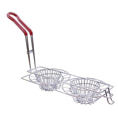 TableCraft TB24039 Tortilla Double Taco Cup Fry Basket, Stainless Steel, 8"