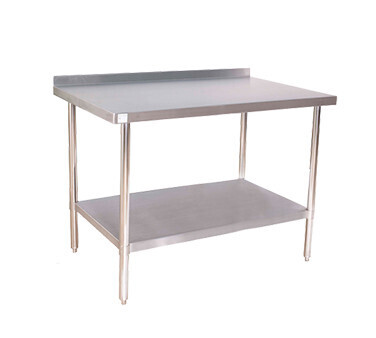 Klinger&#39;s ABST 1872 Trading  Stainless Steel Work Table,  Adjustable Undershelf, 2&quot;H Rear Up-Turn