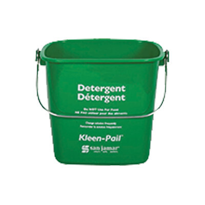 San Jamar KP256GN Kleen-Pail® 8 qt. &quot;Detergent&quot; Printing