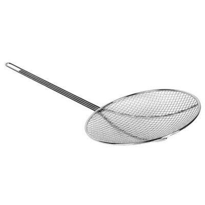 Thunder Group SLSKR613  Skimmer, 6" dia., 19" OA length, round, wire mesh, hanging hole, nickel plated