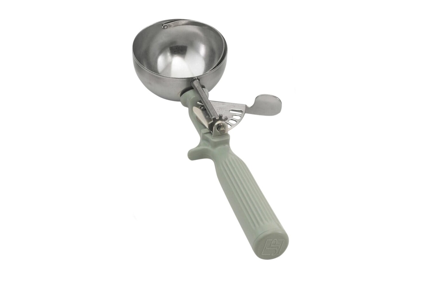 Vollrath 47140 Disher, round bowl, size 8 (4 oz. capacity), 2-13/16&quot; bowl dia., 18-8 stainless with one-piece color coded gray plastic handle with all-natural antimicrobial