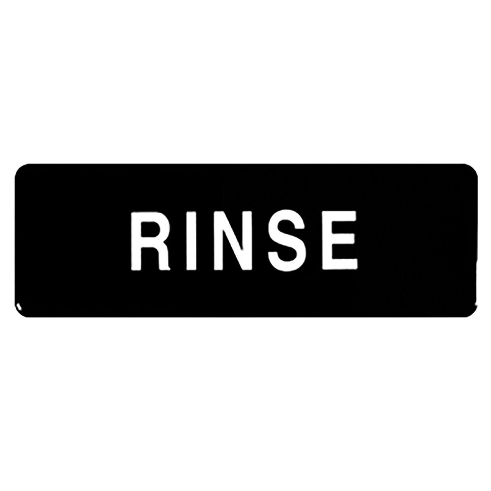 Thunder Group PLIS9339BK  Information Symbol Sign, 9&quot; x 3&quot;, &quot;Rinse&quot;, self-adhesive backing, white lettering on black background