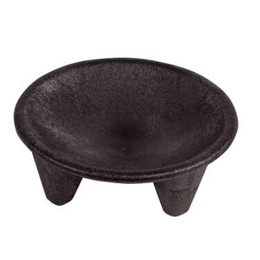Winco PMP-12 Molcajete Salsa Plate Set, 12 oz., BPA free, polypropylene, black (2 each per set)