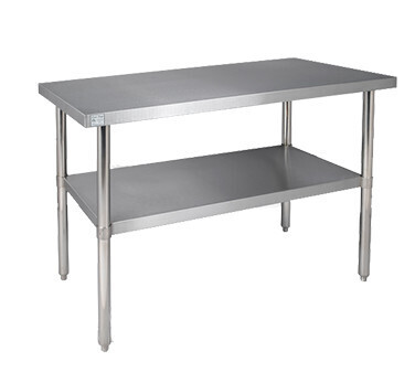 Klinger&#39;s AST 2460 Trading Stainless Steel Work Table,  Adjustable Undershelf