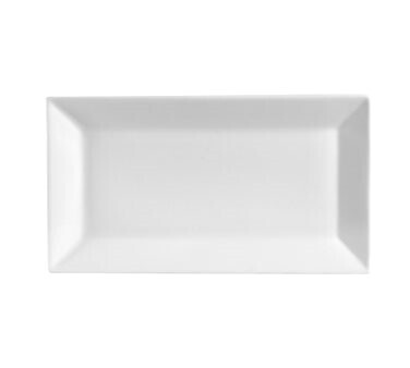 C.A.C KSE-13 China Kingsquare Platter, 11-1/2"L x 6-1/4"W x 1"H, rectangular, dishwasher, oven and microwave safe, porcelain, Super White , 1 dozen