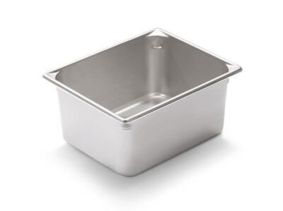Vollrath  30262 Food Pan, 1/2 size, 6" deep, 10 qt capacity, 22 gauge, 300 series stainless steel, reinforced pour corners, reverse formed flattened edges, anti-jamming design