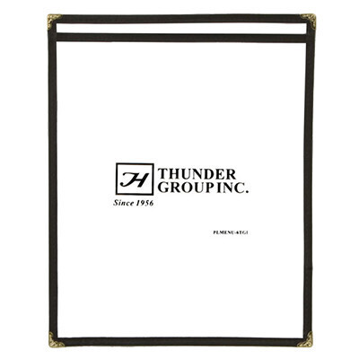 Thunder PLMENU1BL Menu Cover, 8-1/2&quot; x 11&quot;, single pocket, 2-view, flexible, plastic laminate, black