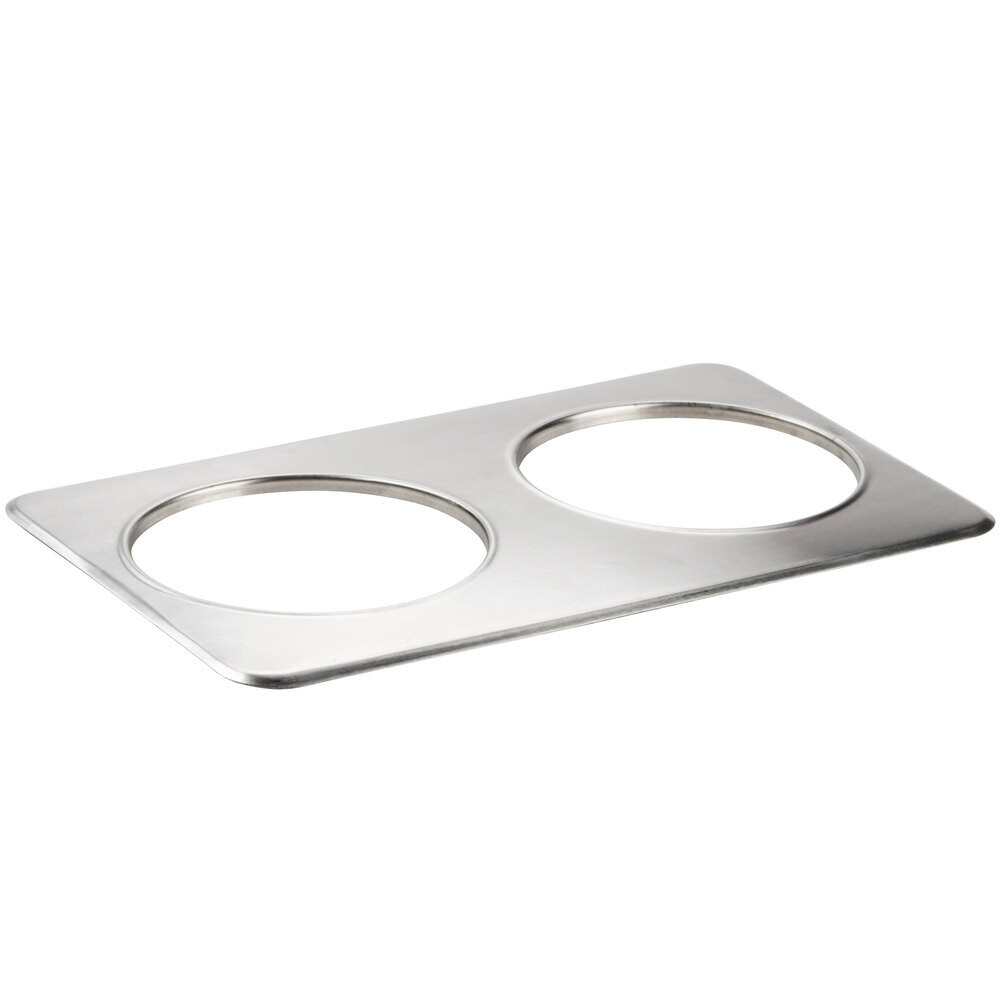 Winco ADP-808 Adapter Plate, 21&quot;W x 13&quot;D, (2) 8-3/8&quot; holes, fits 7 qt. insets, stainless steel