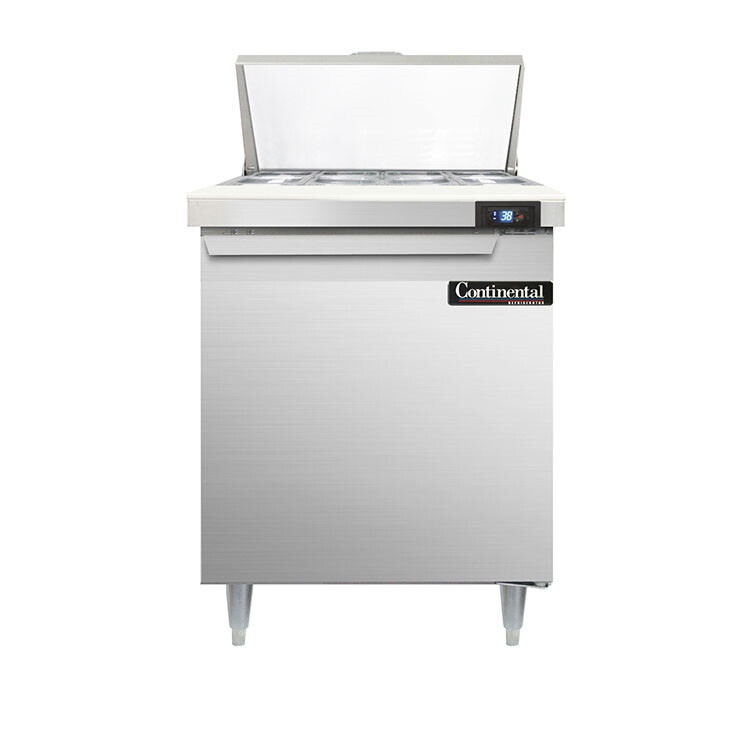 Continental DL27-8 Refrigeration Designer Line Sandwich Unit 27&quot; W