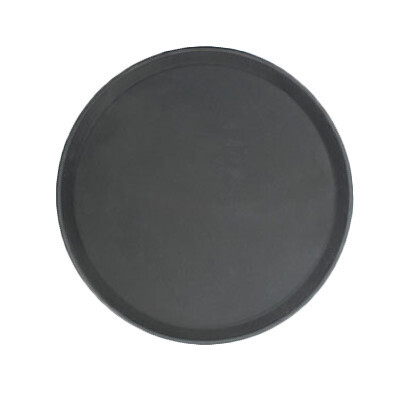 Thunder PLFT1600BK Serving Tray, 16&quot; dia., round, non-skid, heavy-duty, fiberglass, black