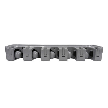 Winco MHH-5 Mop &amp; Broom Rack, 16&quot;, (5) spaces for tools, (6) fold away hooks, ABS plastic