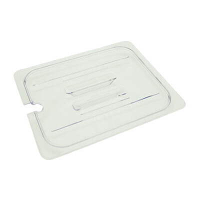 Thunder PLPA7120CS  Food Pan Cover, 1/2 size, slotted, built-in handle, shatter and scratch resistant, dishwasher safe, polycarbonate, clear,