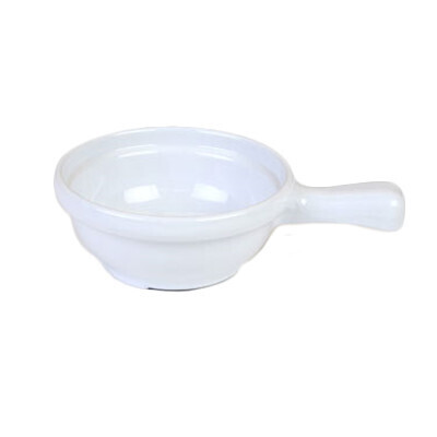 Thunder CR305W Soup Bowl, 10 oz., 6-3/4&quot; x 4-1/4&quot; x 2&quot; deep, with handle, break-resistant, dishwasher safe, melamine, white