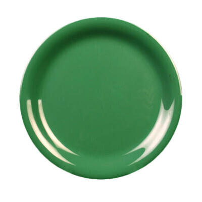 Thunder CR106GR Plate, 6-1/2&quot; dia., round, narrow rim, break-resistant, dishwasher safe, BPA free,  melamine, green,