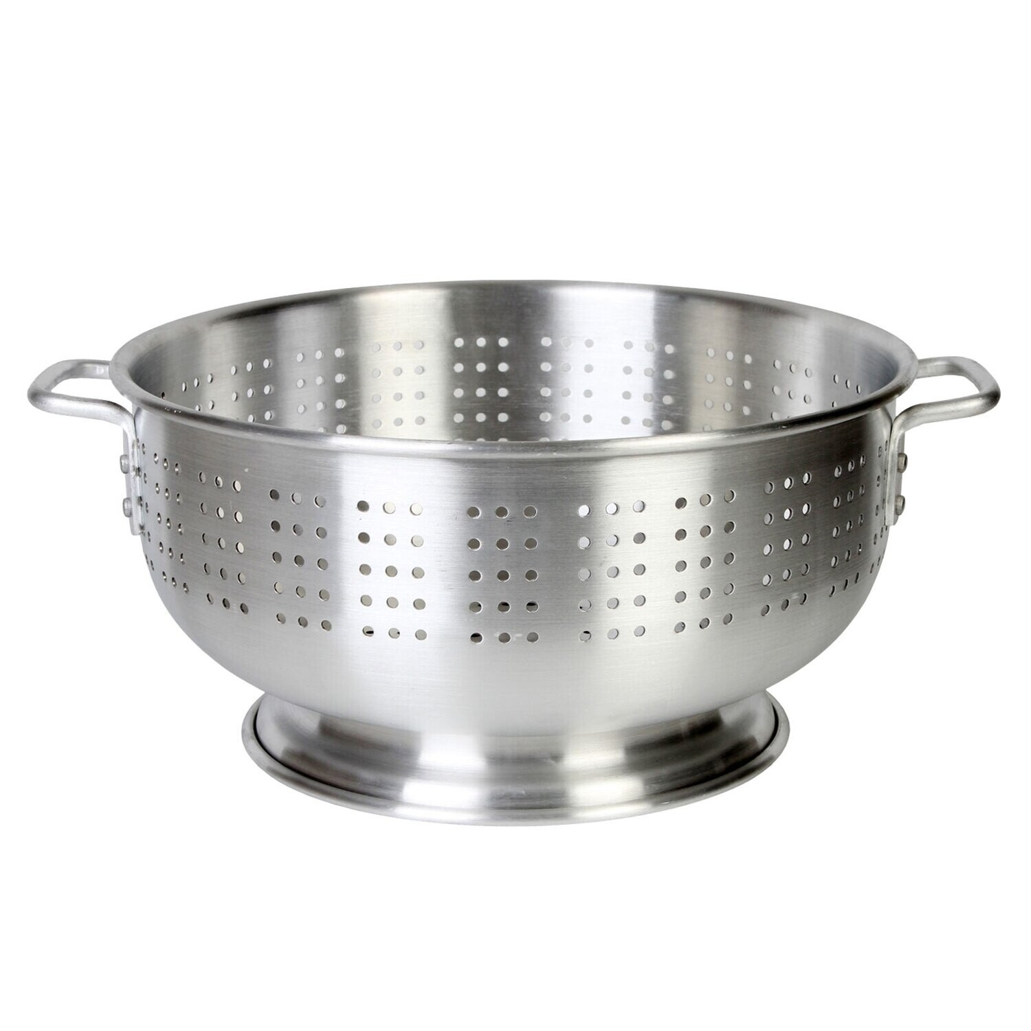 Thunder ALHDCO-002 Colander, 12 quart capacity, perforated, riveted handles, footed base, aluminum