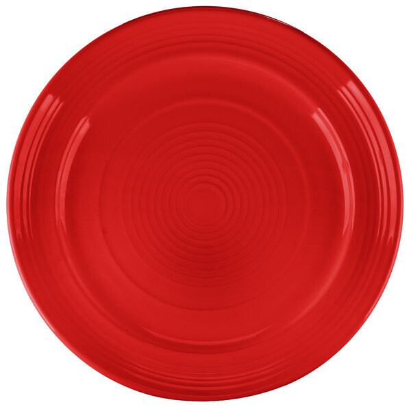 Tuxton  CQA-120  Plate, 12&quot; dia., round, wide rim, microwave &amp; dishwasher safe, oven proof, fully vitrified, lead-free, ceramic, Concentrix- 6/Case
