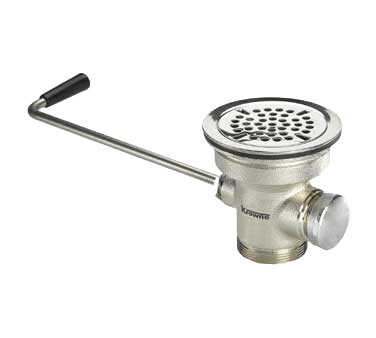 Krowne 22-204 Twist Waste Valve with 1-1/4&quot; Overflow Outlet with Cap, 3-1/2&quot; sink opening, 2&quot; NPS male threaded with 1-1/2&quot; female threaded drain outlet (no adapter required), 4-1/2&quot; flange, stainless