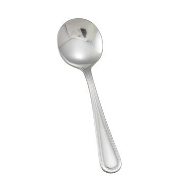 Winco 0021-04  Continental Bouillon Spoon, Extra Heavy Weight, Stainless Steel, Mirror Finish